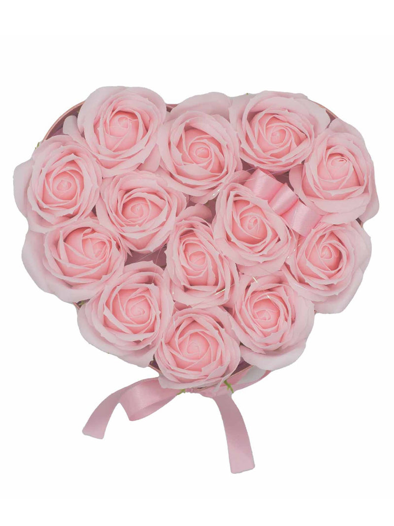 Grand Coffret Cadeau Coeur 13 Roses de Savon Roses