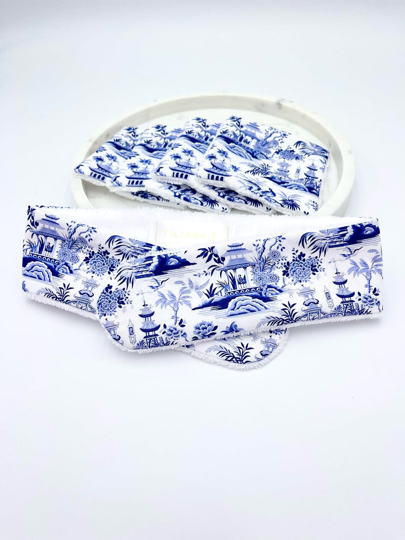Bandeau Soins Visage Paysage Asiatique Bleu
