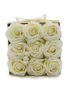 Coffret Cadeau Carré 9 Roses de Savon Crèmes