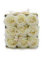 Coffret Cadeau Carré 9 Roses de Savon Crèmes