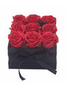 Coffret Cadeau Carré 9 Roses de Savon Rouges