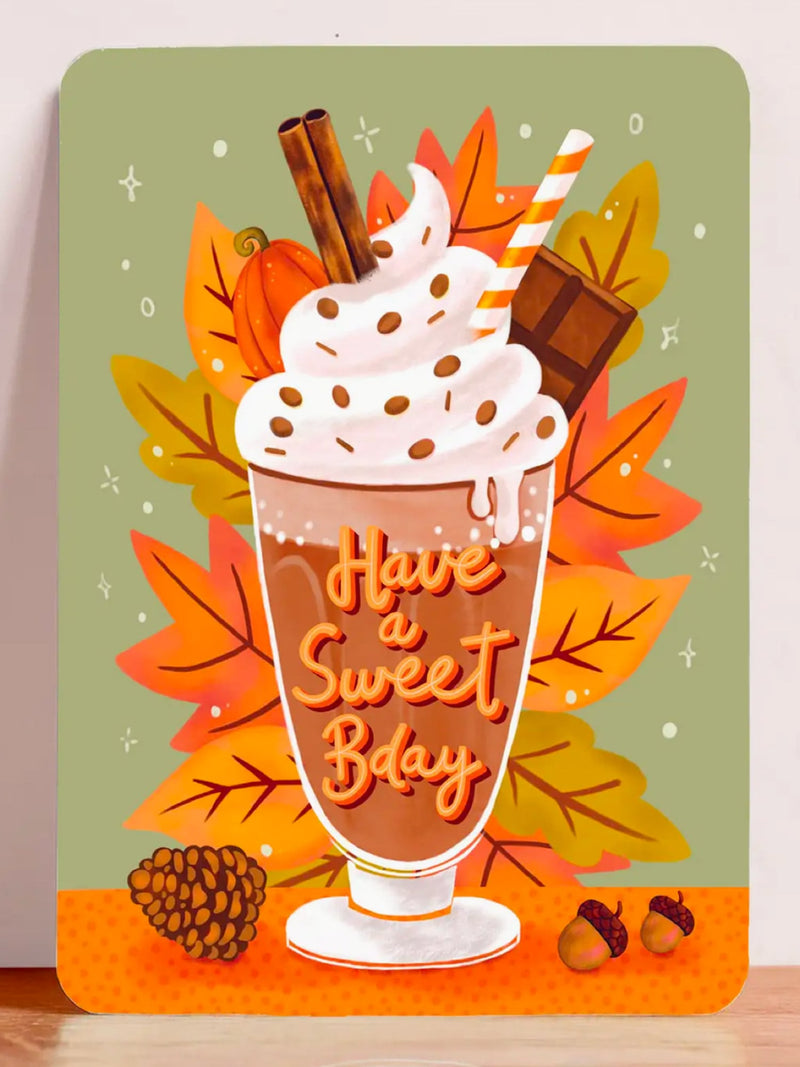 Carte d’Anniversaire Illustrée Chocolat Chaud