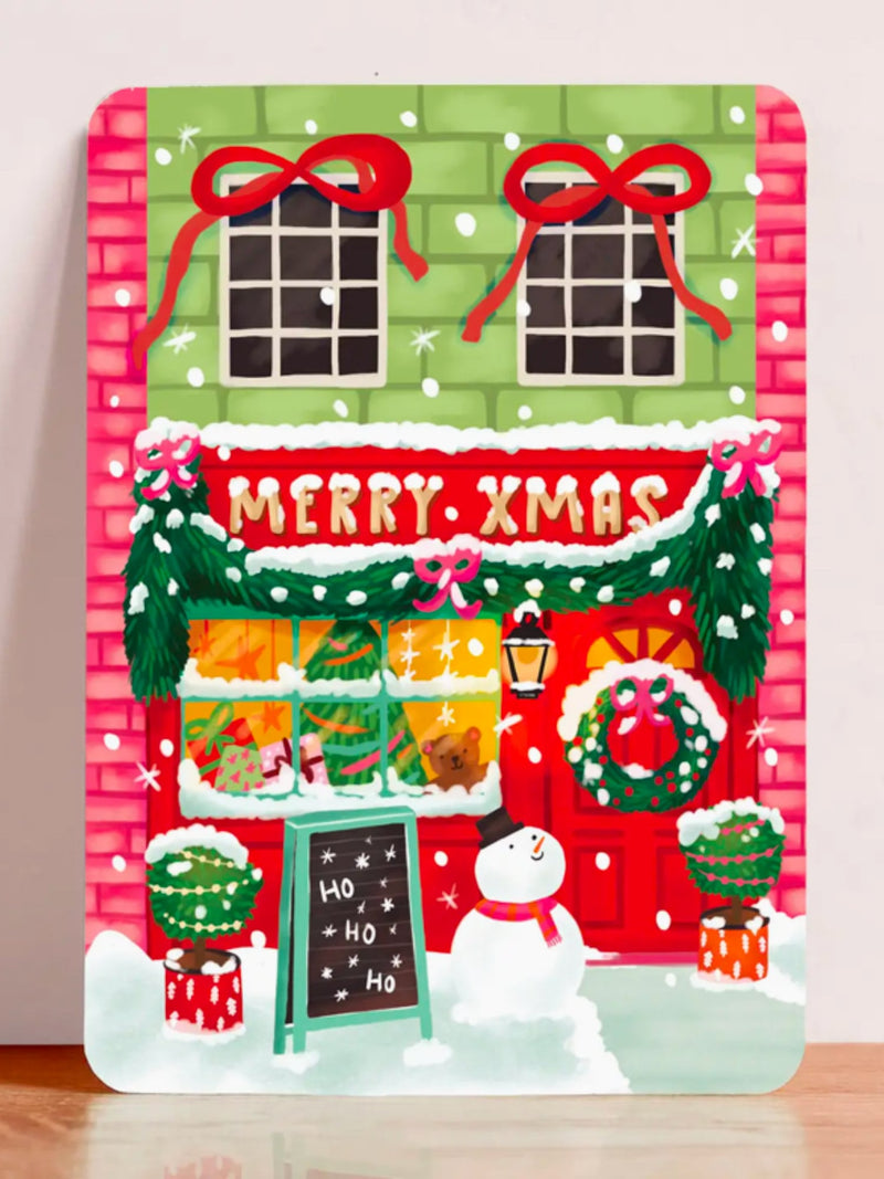 Carte Illustrée Boutique de Noël