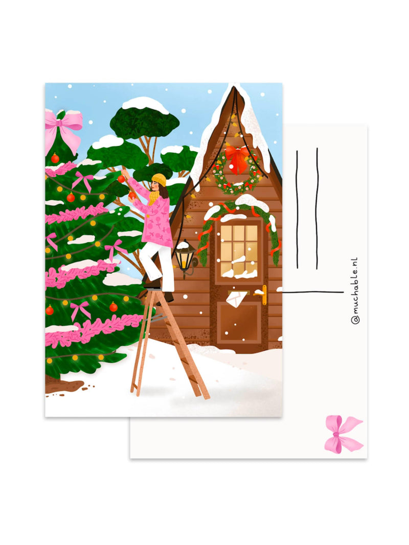 Carte Illustrée Décoration Sapin de Noël