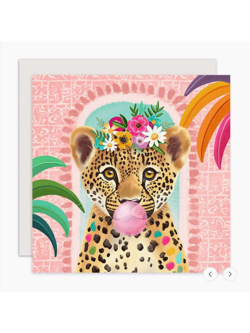 Carte Illustrée Léopard Fun