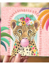 Carte Illustrée Léopard Fun