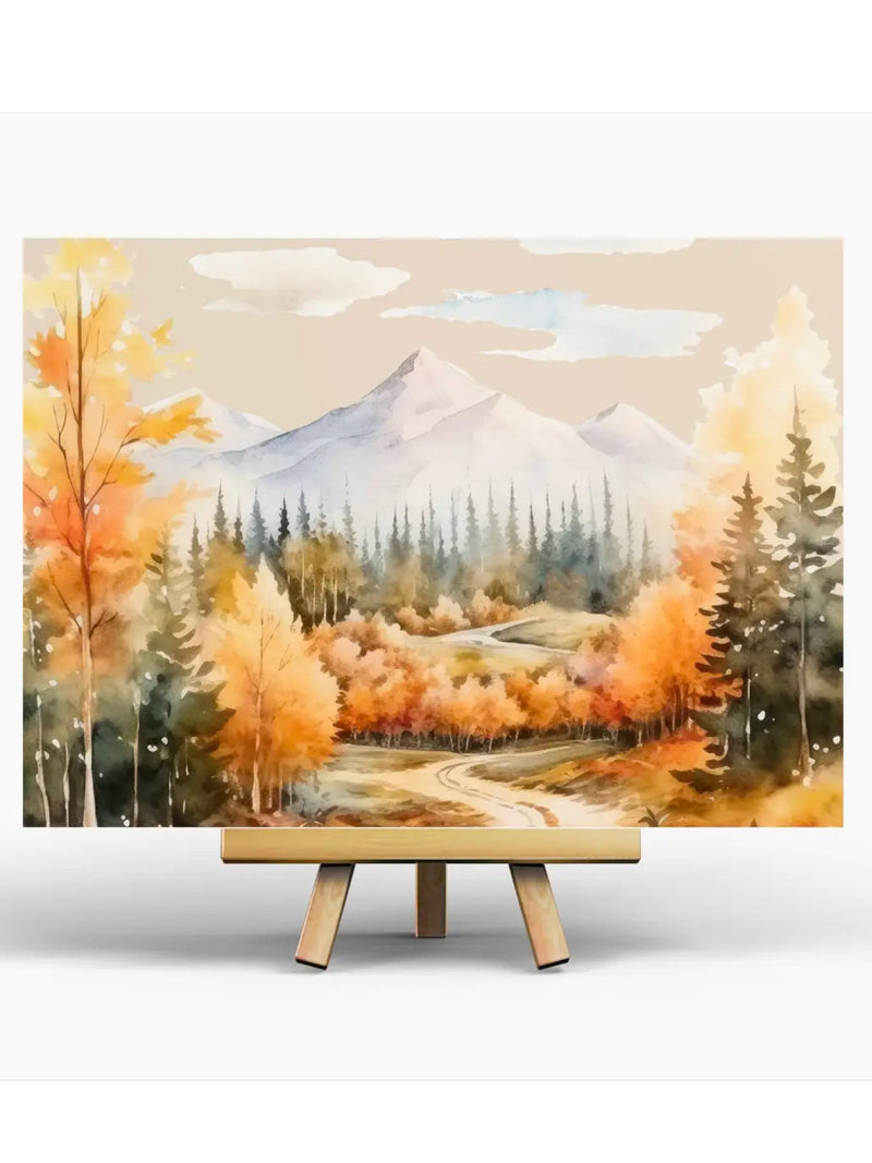 Carte Illustrée Montagne en Automne
