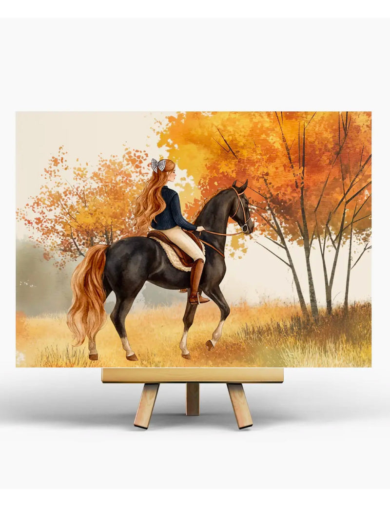 Carte Illustrée Promenade à Cheval