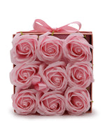 Coffret Cadeau Carré 9 Roses de Savon Roses