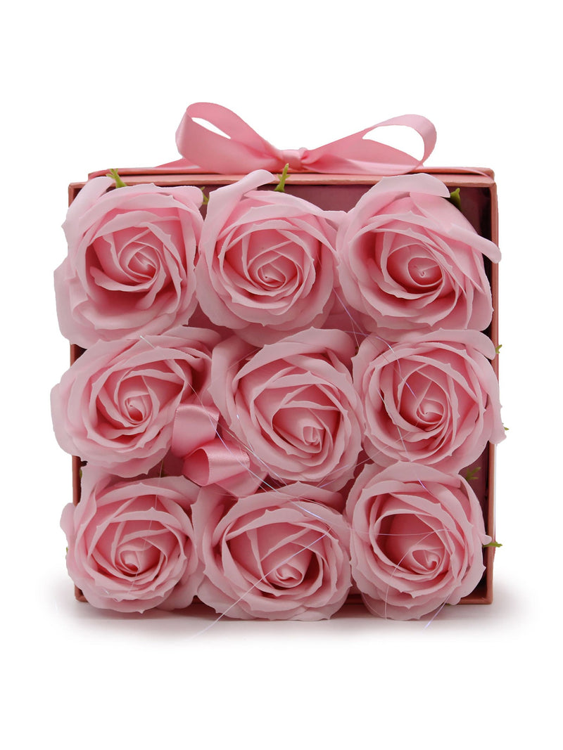 Coffret Cadeau Carré 9 Roses de Savon Roses