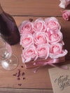 Coffret Cadeau Carré 9 Roses de Savon Roses