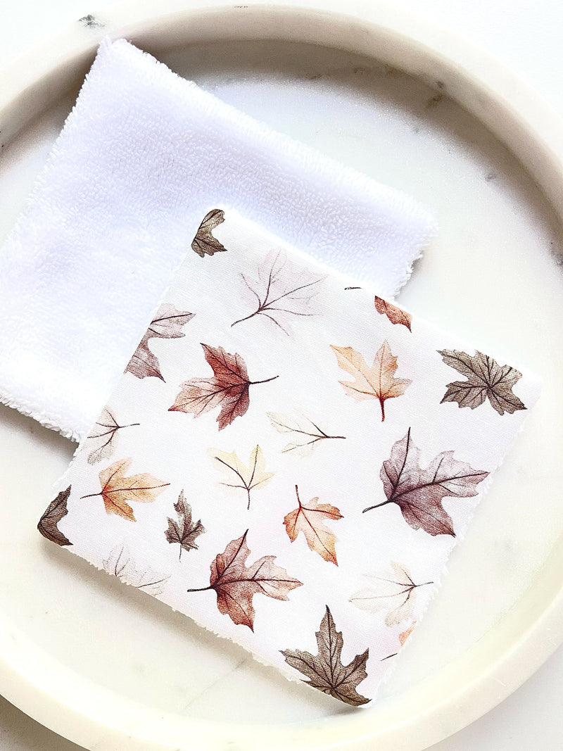 Grand Coton / Lingette Lavable Feuilles d'Automne