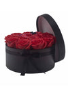 Grand Coffret Cadeau Rond 14 Roses de Savon Rouges