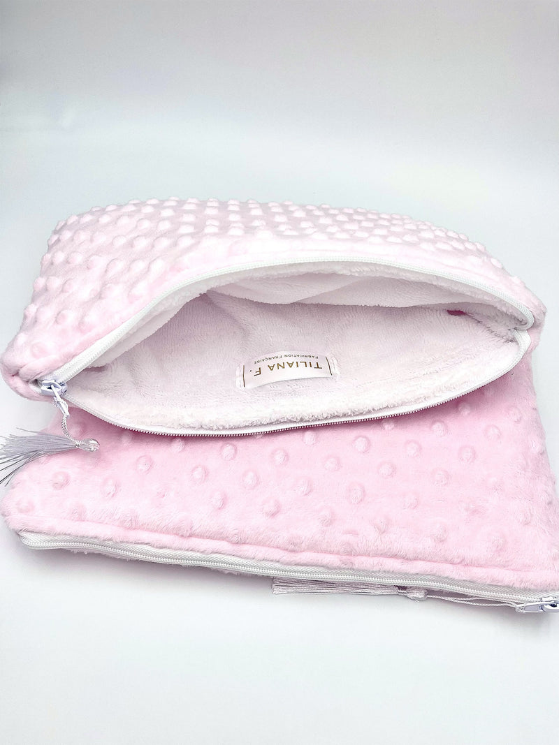 Grande Trousse Rembourrée Minky Rose