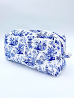 Grande Trousse Rembourrée Paysage Asiatique Bleu