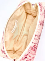 Grande Trousse Rembourrée en Toile de Jouy Rose