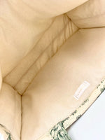 Grand Sac Rembourré en Toile de Jouy Verte