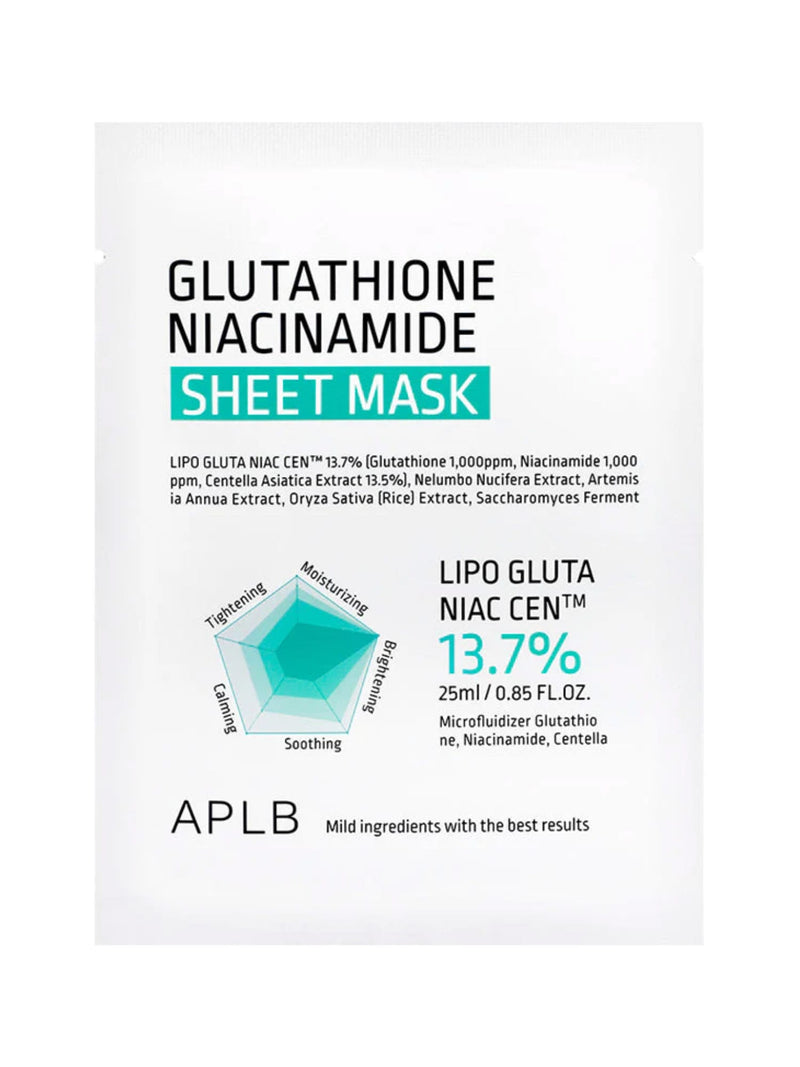 Masque Tissu Visage Glutathione et Niacinamide Coup d'Éclat - APLB