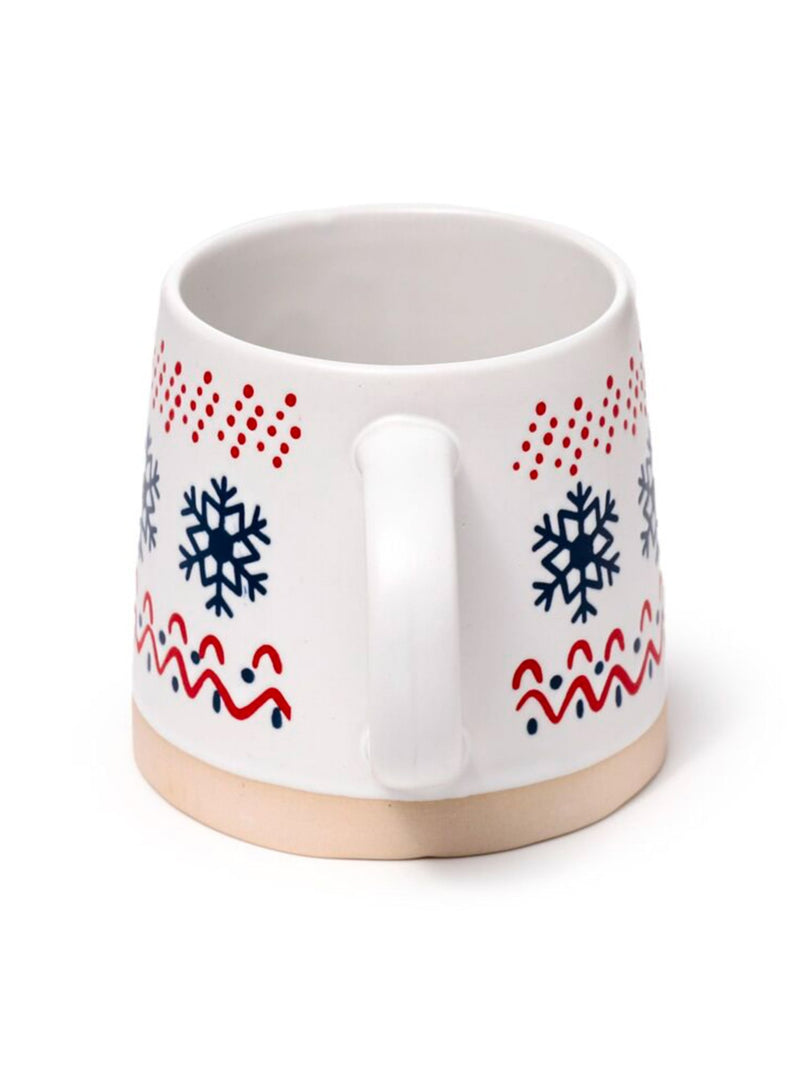 Mug en Grès – Flocons de Neige