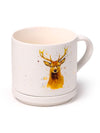 Ensemble Mug Porcelaine & Dessous de Tasse – Cerf des Highlands de Jan Pashley