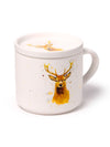 Ensemble Mug Porcelaine & Dessous de Tasse – Cerf des Highlands de Jan Pashley