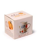 Ensemble Mug Porcelaine & Dessous de Tasse – Récolte d’Automne (PRÉCOMMANDE-Expédition au 24/09 max)