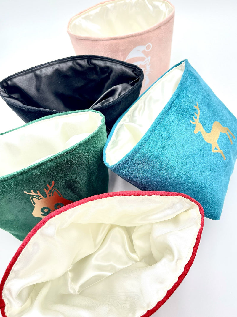 Panier de Noël en Alcantara et Satin