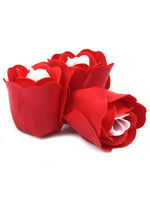 Petit Coeur de 3 Roses de Savon Rouges