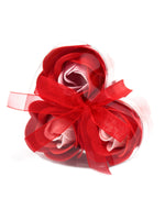 Petit Coeur de 3 Roses de Savon Rouges