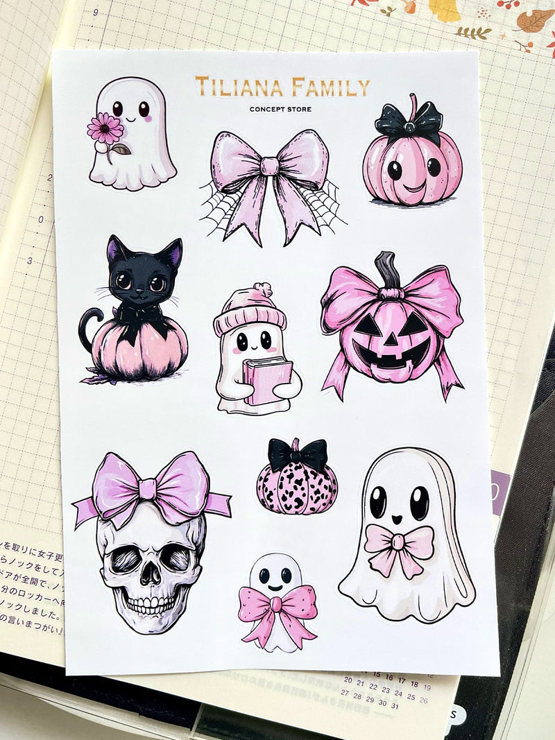 Planche de Stickers Pink Halloween – Tiliana Family