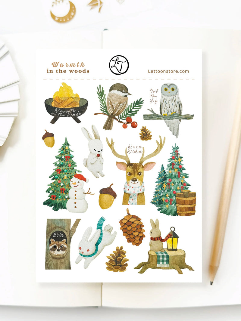 Planche de Stickers Texturés Warm in the Woods