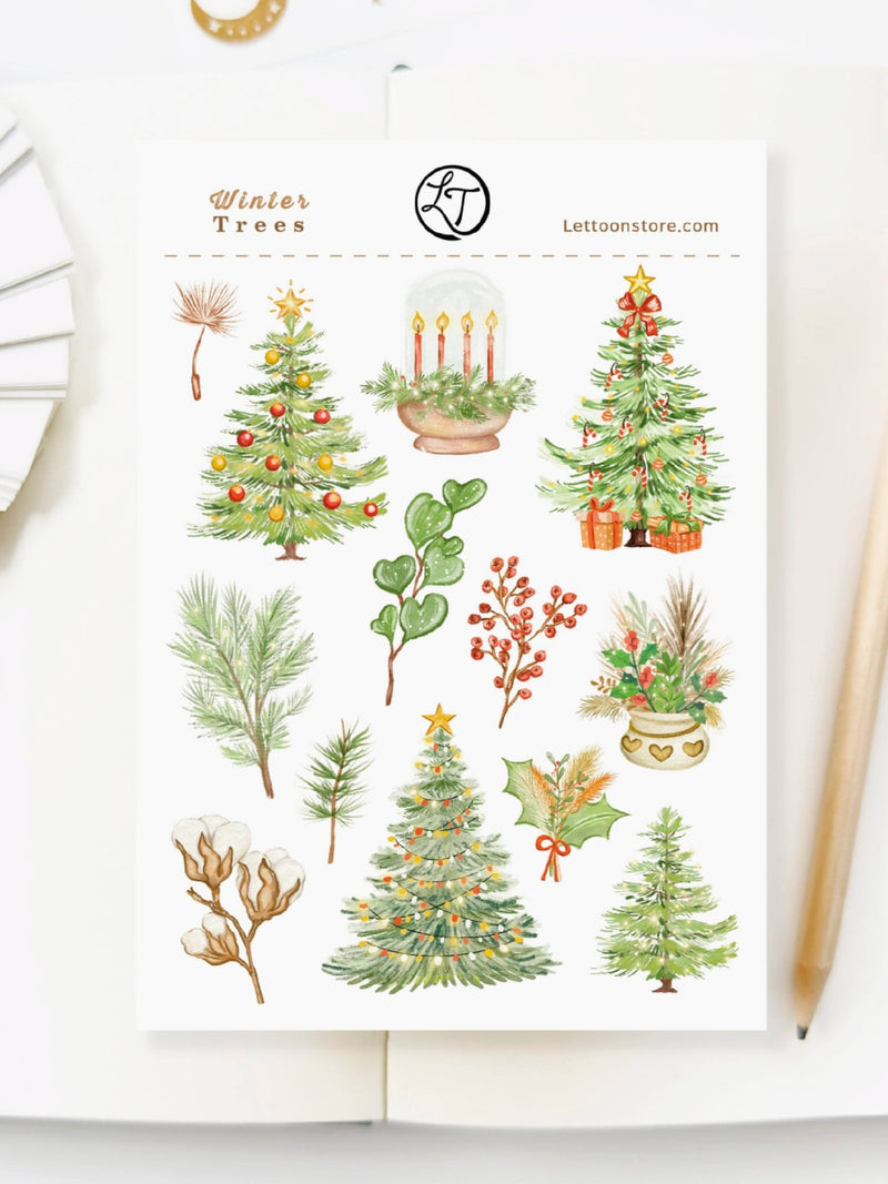 Planche de Stickers Winter Trees