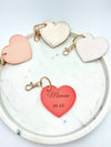 Porte-clés / Bijou de sac Coeur Simili Cuir Saffiano Personnalisé  Personne en Or