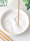 Porte-Encens Visage de Lune – Blanc & Doré