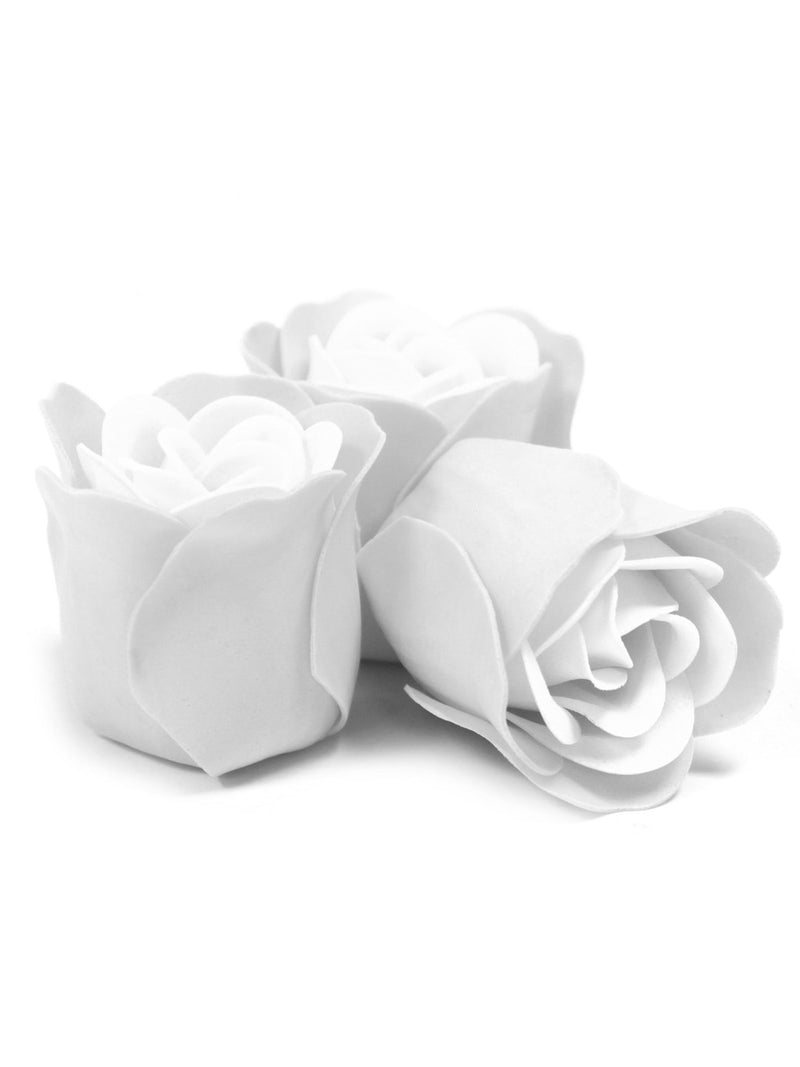 Petit Coeur de 3 Roses de Savon Blanches