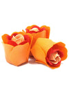 Petit Coeur de 3 Roses de Savon Oranges