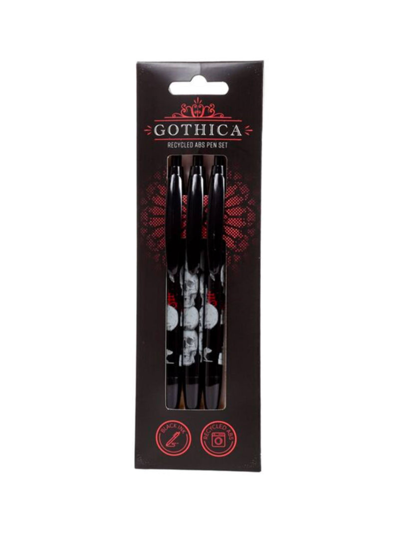 Lot de 3 Stylos – Gothica (Édition Halloween)
