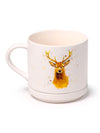 Ensemble Mug Porcelaine & Dessous de Tasse – Cerf des Highlands de Jan Pashley