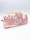 Grande Trousse Rembourrée en Toile de Jouy Rose
