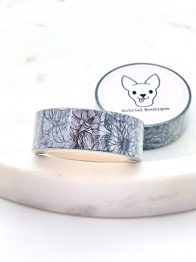 Washi Tape Fleurs Grises