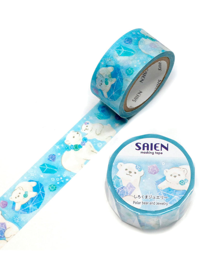 Washi Tape Japonais Ours Polaire et Bijoux – Saien