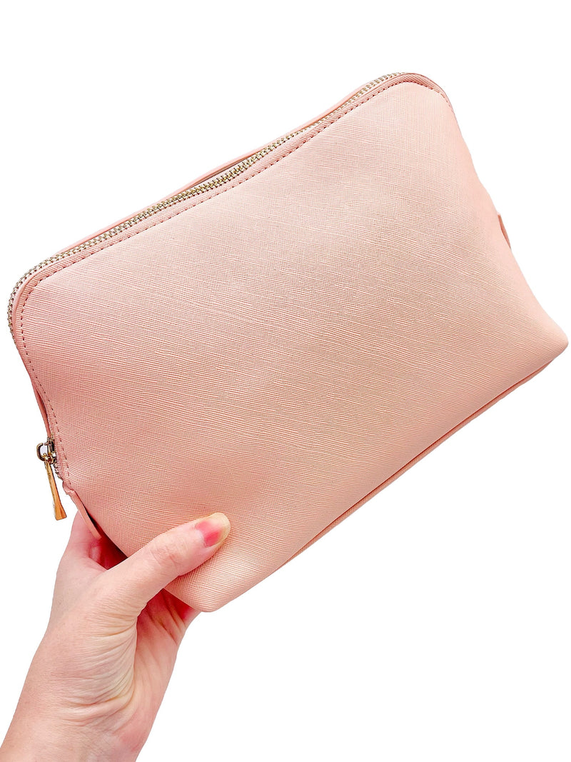 Grande Trousse à Accessoires Simili Cuir Saffiano - SANS PERSONNALISATION